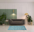 2' X 4' Blue Damask Power Loom Area Rug